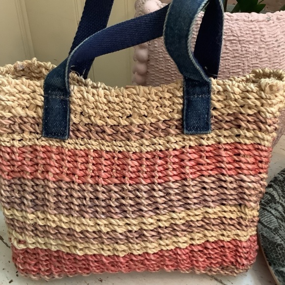 Tommy Hilfiger Straw Jean Purse Bag - Picture 2 of 6